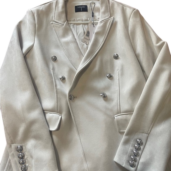 T Tahari  ligth stone Double-Breasted women blazer 10 - Picture 1 of 4
